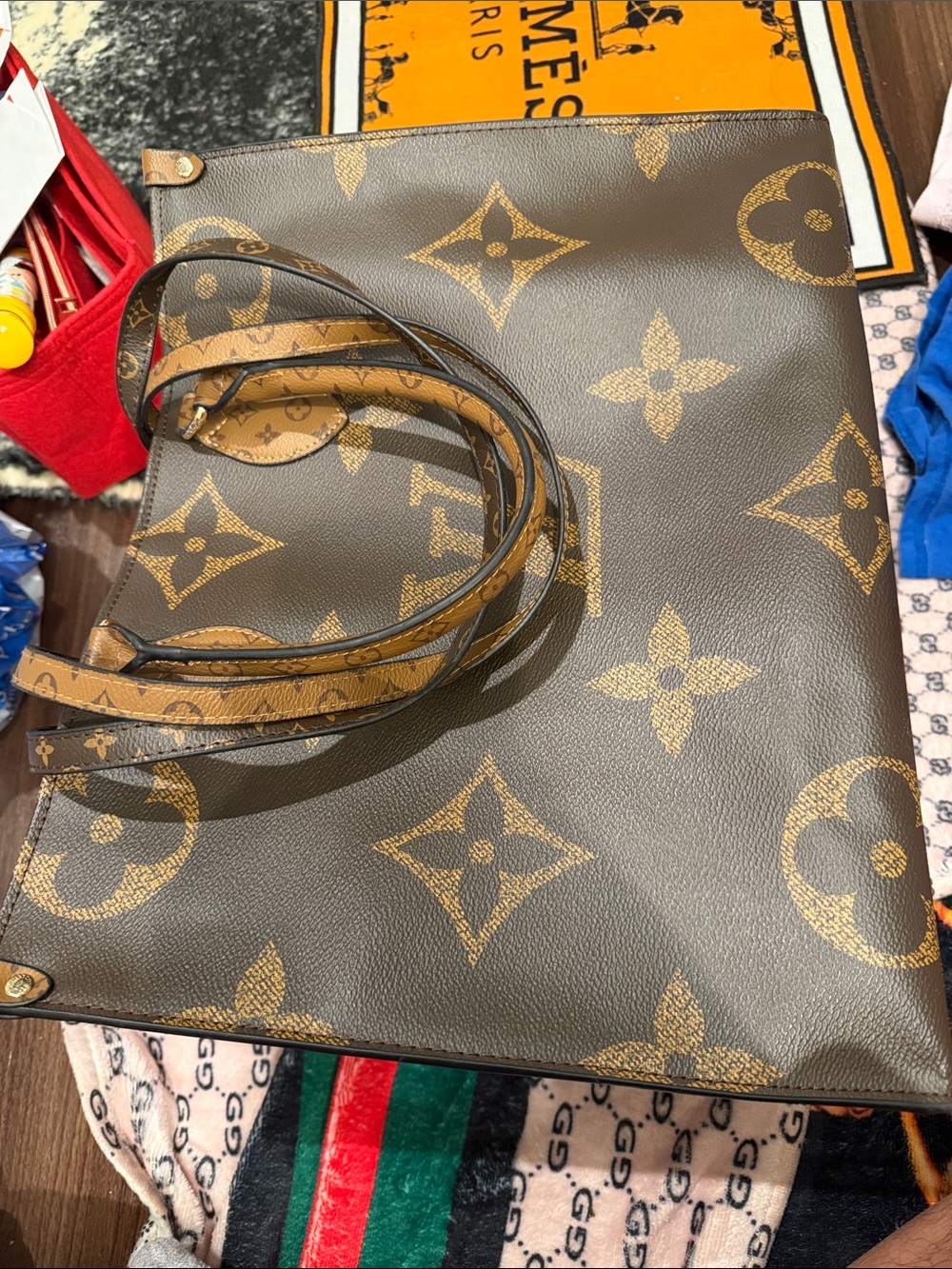 Low price Louis Vuitton Monogram Oversized Tote - Brown & Tan BIG SIZE carry on